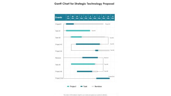Gantt Chart For Strategic Technology Proposal One Pager Sample Example Document