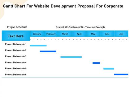 Gantt chart for website development proposal for corporate ppt file slides
