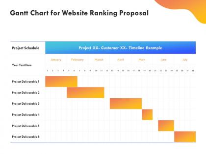 Gantt chart for website ranking proposal ppt powerpoint presentation file demonstration