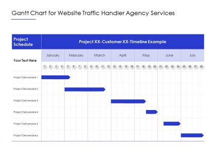 Gantt chart for website traffic handler agency services ppt powerpoint presentation guidelines