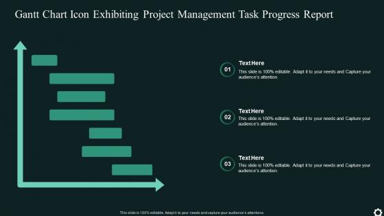 Gantt Chart Icon Exhibiting Project Management Task Progress Report