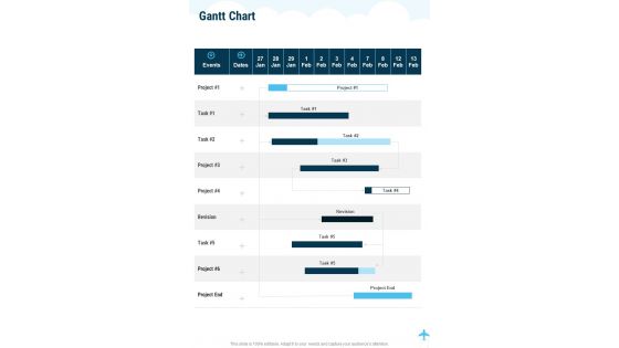 Gantt Chart One Pager Sample Example Document