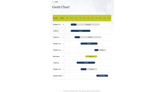 Gantt Chart Restaurant Website Proposal One Pager Sample Example Document