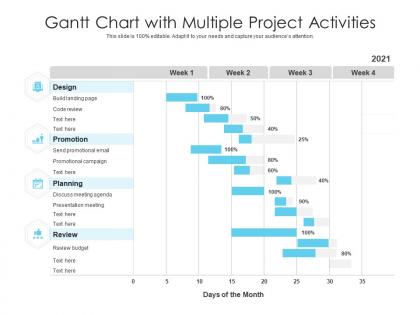 Gantt chart with multiple project activities