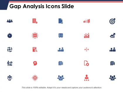 Gap analysis icons slide growth arrow c406 ppt powerpoint presentation styles grid
