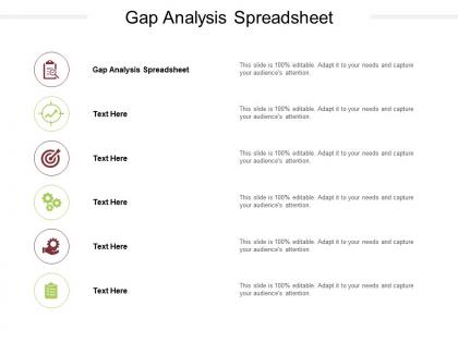 Gap analysis spreadsheet ppt powerpoint presentation icon slideshow cpb
