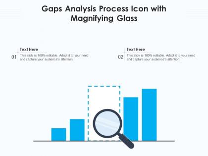 Gaps analysis process icon with magnifying glass