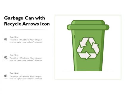 Garbage can with recycle arrows icon