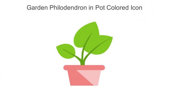 Garden Philodendron In Pot Colored Icon In Powerpoint Pptx Png And Editable Eps Format