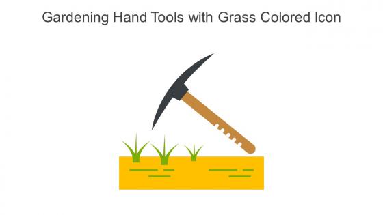 Gardening Hand Tools With Grass Colored Icon In Powerpoint Pptx Png And Editable Eps Format