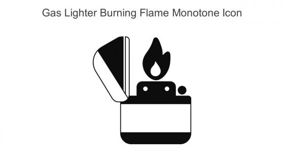 Gas Lighter Burning Flame Monotone Icon In Powerpoint Pptx Png And Editable Eps Format
