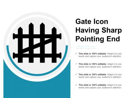 Gate icon having sharp pointing end