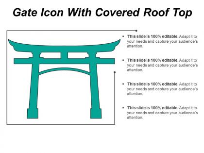 Gate icon with covered roof top