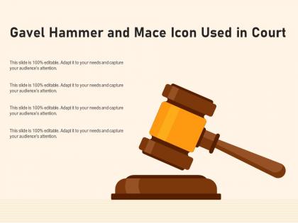 Gavel hammer and mace icon used in court