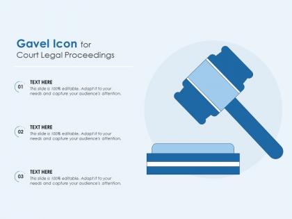 Gavel icon for court legal proceedings