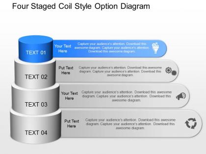 Gc four staged coil style option diagram powerpoint template