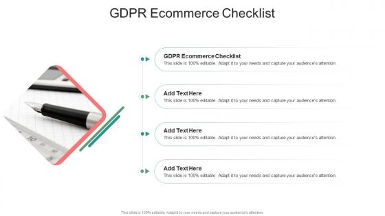 Gdpr Ecommerce Checklist In Powerpoint And Google Slides Cpb
