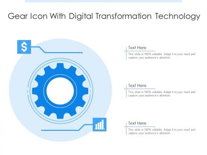 Gear icon with digital transformation technology