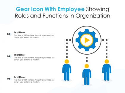 Gear icon with employee showing roles and functions in organization