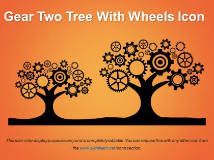 Gear two tree with wheels icon
