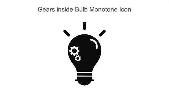 Gears Inside Bulb Monotone Icon In Powerpoint Pptx Png And Editable Eps Format