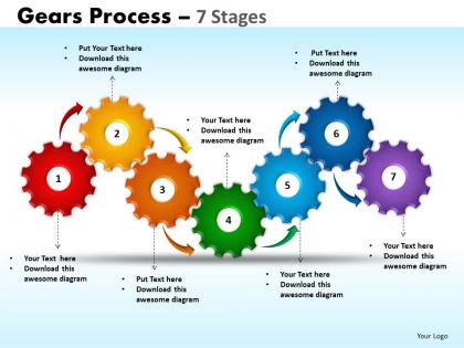 Gears process 7 stages style 1 powerpoint slides and ppt templates 0412