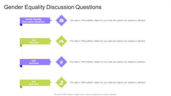Gender Equality Discussion Questions In Powerpoint And Google Slides Cpb