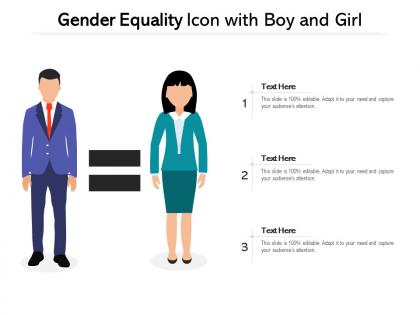Gender equality icon with boy and girl