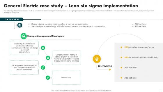 General Electric Case Study Lean Six Sigma Change Management In Project PM SS