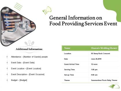 General information on food providing services event ppt powerpoint presentation picture