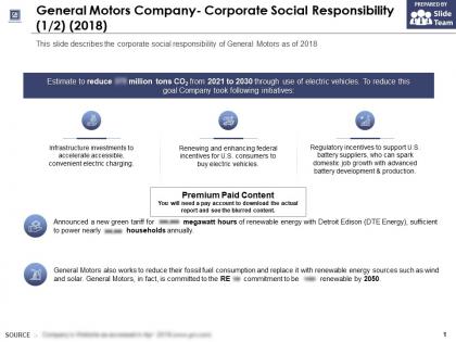 General motors company corporate social responsibility 2018