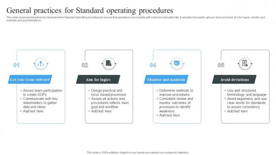 General Practices For Standard Operating Procedures