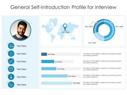General self introduction profile for interview infographic template