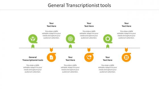 General transcriptionist tools ppt powerpoint presentation icon background designs cpb