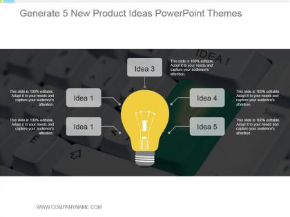 Generate 5 new product ideas powerpoint themes