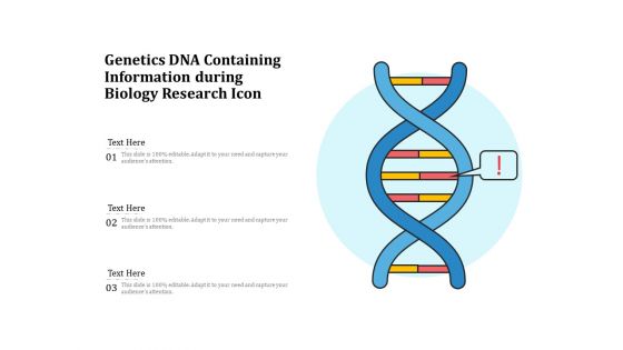 Genetics dna containing information during biology research icon