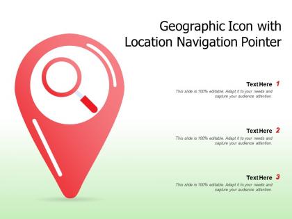 Geographic icon with location navigation pointer