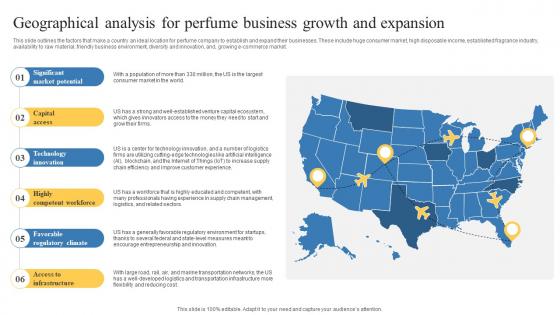Geographical Analysis For Perfume Business Growth Transportation And Logistics Business Plan BP SS