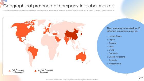 Geographical Presence Of Company In Global Markets Steps For Conducting Product Launch Event