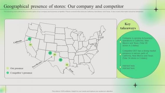 Geographical Presence Of Stores Our Company And Competitor Effective Branding Techniques To Get Ahead