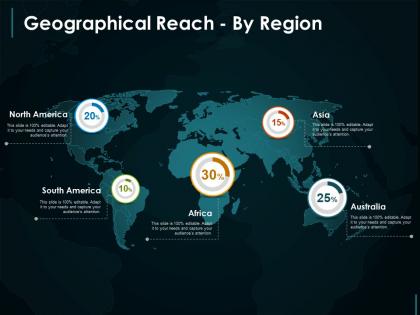 Geographical reach by region powerpoint slides