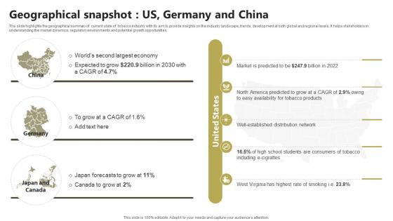 Geographical Snapshot US Germany And Global Tobacco Industry Outlook Industry IR SS