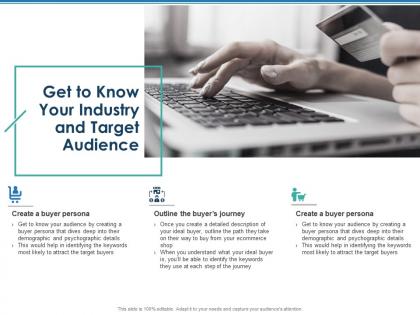 Get to know your industry and target audience be able ppt powerpoint presentation infographic