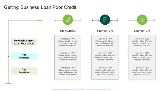 Getting Business Loan Poor Credit In Powerpoint And Google Slides Cpb