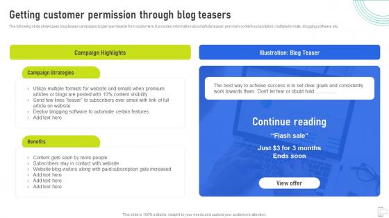 Getting Customer Permission Through Blog Teasers Using Mobile SMS MKT SS V