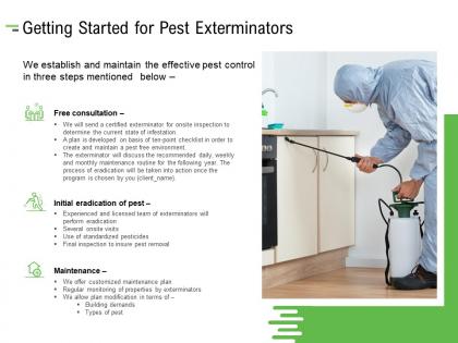 Getting started for pest exterminators ppt powerpoint presentation professional icon