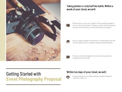 Getting started with event photography proposal ppt powerpoint presentation
