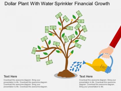 Gg dollar plant with water sprinkler financial growth flat powerpoint design