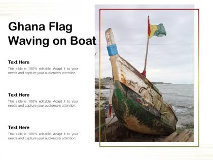 Ghana flag waving on boat