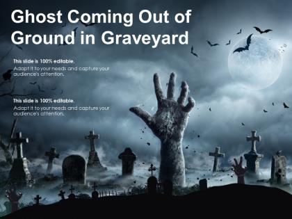 Ghost coming out of ground in graveyard